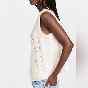 Rails Alexis Cable-Knit Sweater Vest $218 Medium Ivory